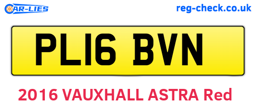 PL16BVN are the vehicle registration plates.