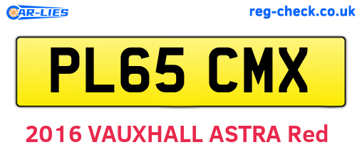 PL65CMX are the vehicle registration plates.