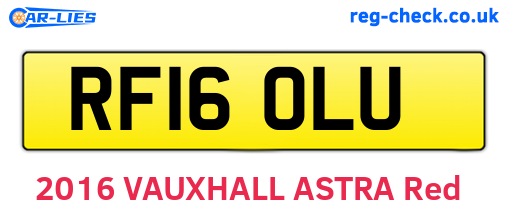 RF16OLU are the vehicle registration plates.