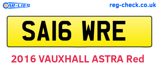 SA16WRE are the vehicle registration plates.