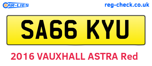 SA66KYU are the vehicle registration plates.