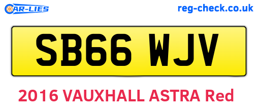 SB66WJV are the vehicle registration plates.