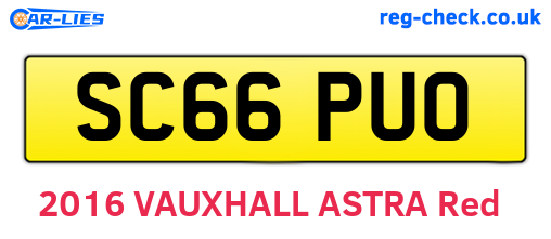 SC66PUO are the vehicle registration plates.
