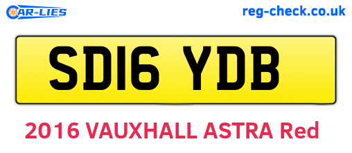 SD16YDB are the vehicle registration plates.