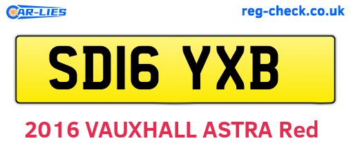 SD16YXB are the vehicle registration plates.