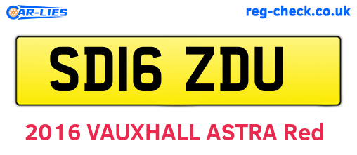 SD16ZDU are the vehicle registration plates.
