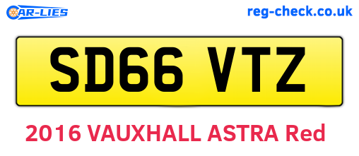 SD66VTZ are the vehicle registration plates.