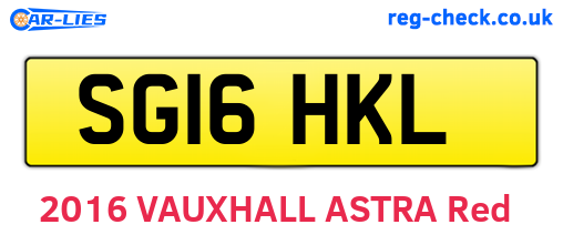 SG16HKL are the vehicle registration plates.