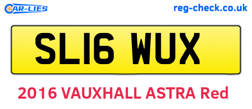 SL16WUX are the vehicle registration plates.