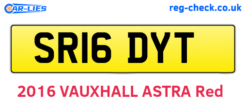 SR16DYT are the vehicle registration plates.