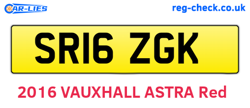 SR16ZGK are the vehicle registration plates.