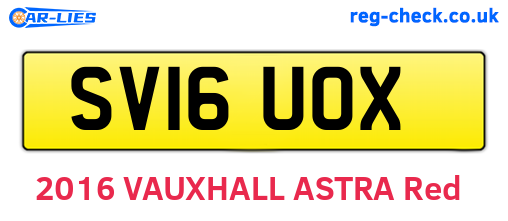SV16UOX are the vehicle registration plates.
