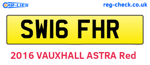 SW16FHR are the vehicle registration plates.