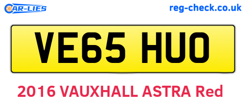 VE65HUO are the vehicle registration plates.