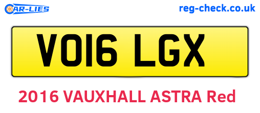 VO16LGX are the vehicle registration plates.