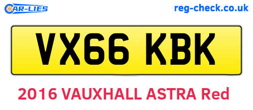 VX66KBK are the vehicle registration plates.