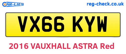 VX66KYW are the vehicle registration plates.