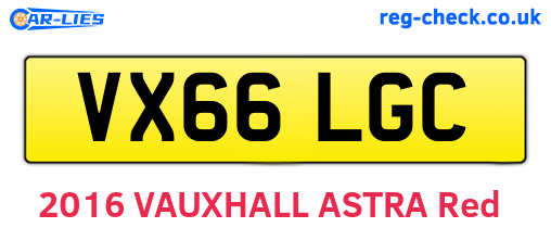 VX66LGC are the vehicle registration plates.