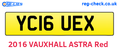 YC16UEX are the vehicle registration plates.