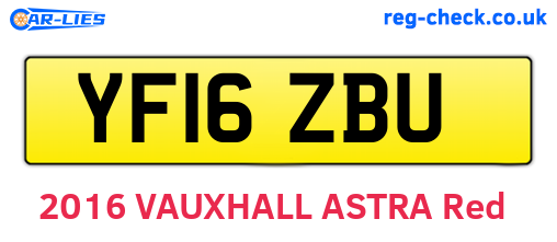YF16ZBU are the vehicle registration plates.