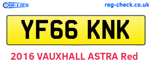 YF66KNK are the vehicle registration plates.