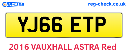 YJ66ETP are the vehicle registration plates.