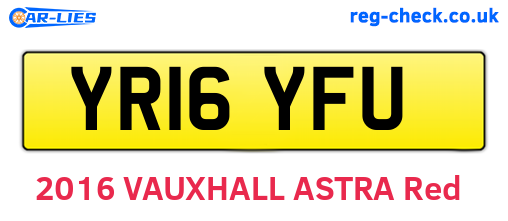 YR16YFU are the vehicle registration plates.