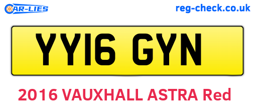 YY16GYN are the vehicle registration plates.