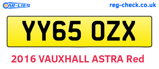 YY65OZX are the vehicle registration plates.
