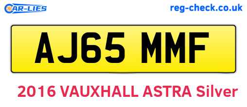 AJ65MMF are the vehicle registration plates.