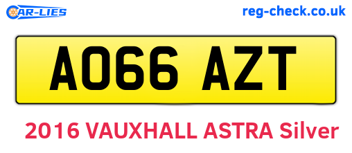 AO66AZT are the vehicle registration plates.