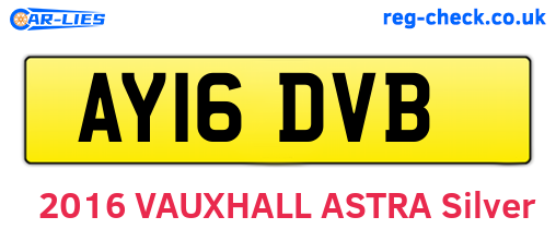 AY16DVB are the vehicle registration plates.