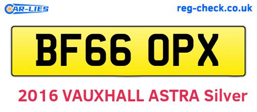 BF66OPX are the vehicle registration plates.