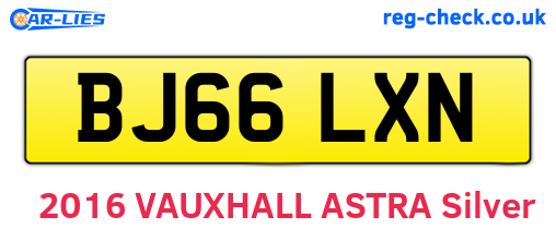 BJ66LXN are the vehicle registration plates.