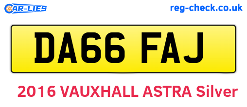 DA66FAJ are the vehicle registration plates.