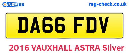 DA66FDV are the vehicle registration plates.