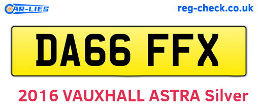 DA66FFX are the vehicle registration plates.
