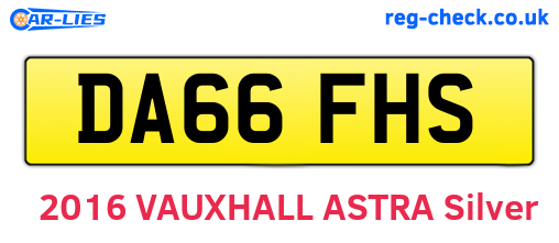 DA66FHS are the vehicle registration plates.