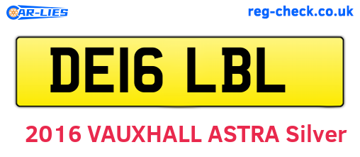 DE16LBL are the vehicle registration plates.