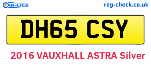 DH65CSY are the vehicle registration plates.