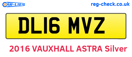 DL16MVZ are the vehicle registration plates.