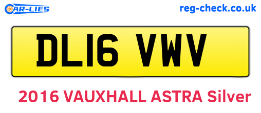 DL16VWV are the vehicle registration plates.