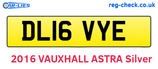 DL16VYE are the vehicle registration plates.