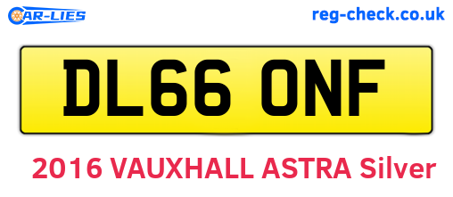DL66ONF are the vehicle registration plates.