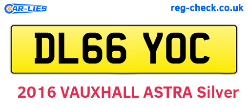 DL66YOC are the vehicle registration plates.