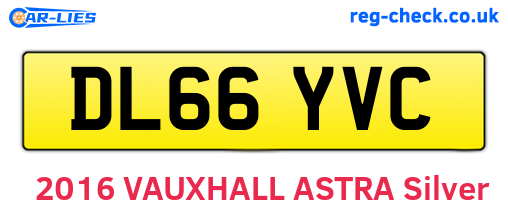 DL66YVC are the vehicle registration plates.