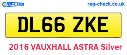 DL66ZKE are the vehicle registration plates.