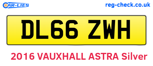 DL66ZWH are the vehicle registration plates.