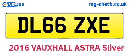DL66ZXE are the vehicle registration plates.