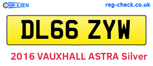 DL66ZYW are the vehicle registration plates.